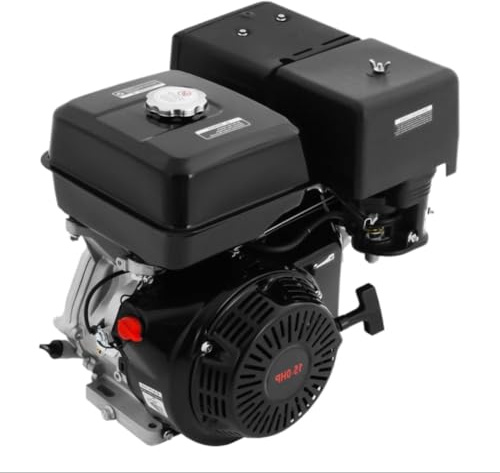 15 PS Motor, 4-Takt-OHV-tragbarer Motor, kompatibel mit Pumpengenerator, Rasenmäher, Schwarz, Mehrzweck