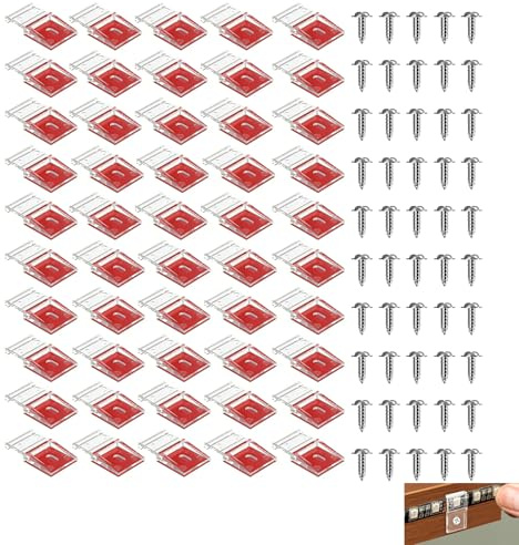50 Pièces Clips de Fixation pour Bande LED, Support pour Bande LED 10 mm Transparente avec Adhésif et Vis, Fixation pour Ruban Lumineux IP30 IP65, Attaches Discrètes pour Cuisine, Bureau, Voiture