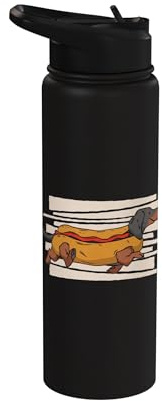 Perro Salchicha disfrazado de Hot Dog Wiener Dog Dachshund Stainless Steel Insulated Water Bottle