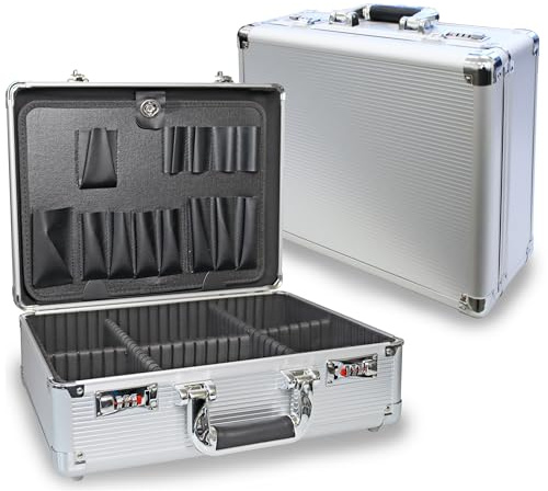 PeakTech 7245 A - Werkzeugkoffer leer 40x30x15cm Universalkoffer Alukoffer | für Elektriker und Werkstatt geeignet - stabiler Transportkoffer für den vielseitigen Einsatz - für Messtechnik und Werkstatt