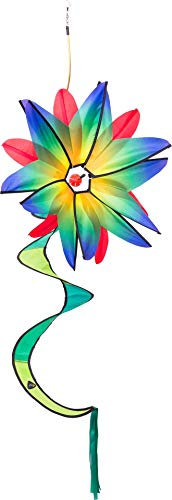 HQ Windspiration 10084350 - Swinging Flower Blue Gradient, UV-beständiges und wetterfestes Windspiel - Länge: 120 cm, Tiefe 15 cm, Ø: 40 cm, inkl. Aufhängung