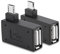 Zerone USB-Adapter, rechts, links Winkel, Micro-USB 2.0 Stecker, 90 Grad, USB Stecker auf Micro Buchse, 2 Stück