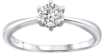 SILVEGO Verlobungsring aus 925 Sterling Silber SOPHIA mit Swarovski Zirconia