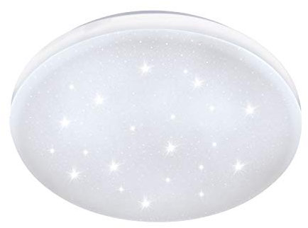 EGLO LED Deckenlampe Frania-S, 1 flammige Deckenleuchte mit Sternenhimmel-Effekt, Material: Stahl, Kunststoff, Farbe: Weiß, Ø: 28 cm