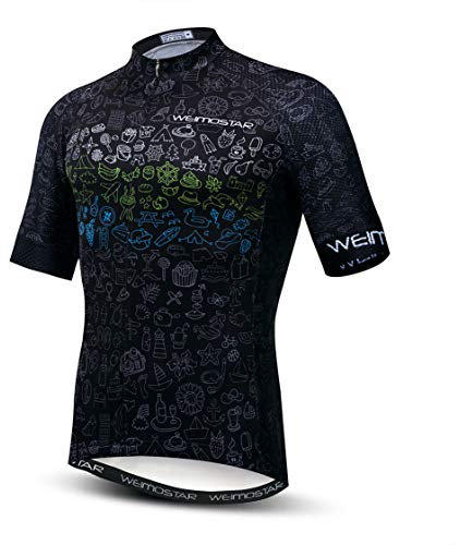 Jersey de Ciclismo para Hombre Manga Corta para Bicicleta, Jersey de MTB con Cremallera, Ropa de Carretera de montaña, Camisetas Superiores de Bicicleta, Jersey de Ciclismo de Carreras de Verano L