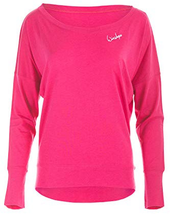 WINSHAPE Mcs002 - Maglia a Maniche Lunghe da Donna, Leggera, Stile Danza, Fitness, Tempo Libero, Sport, Yoga, Allenamento, Donna, MCS002, Deep-Rosa, XS