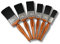 PROFESSIONAL+ 6 Piece Paint & Varnish Brush Set - Premium Quality - High Tech Solid Round Taper Filaments, Stainless Steel Ferrules, American Style Handle 1x2.5|2x2|2x1.5|1x1