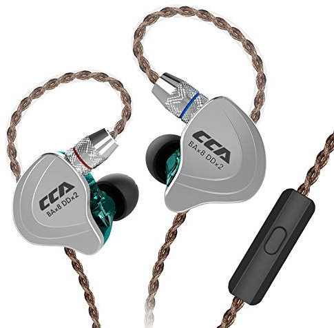 CCA C10 Hybrid-Treiber-In-Ear-Kopfhörer, HiFi-Stereo-Ohrhörer, leistungsstarker Bass, Sport-Headset mit ergonomischem Komfort-Design für Spiel, Musik, Show, Bühne