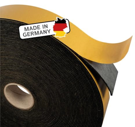 The Felt Store Filzband selbstklebend 40 mm breit, 1,5 mm dick, 20m lang, schwarz - vielseitiger Filzstreifen - Ideal als Dichtungsband für Fenster und Türen oder als Klapperschutz