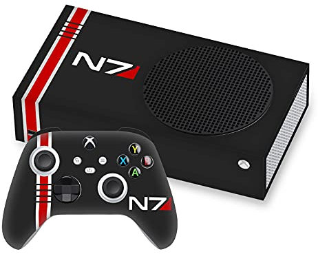 Head Case Designs Offizielle EA Bioware Mass Effect N7 Logo Legendäre Grafiken Vinyl Haut Gaming Aufkleber Abziehbild Abdeckung kompatibel mit Xbox Series S Console and Controller Bundle