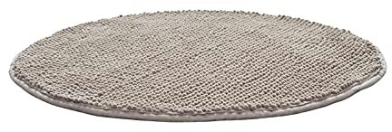 HOMESTORY Badematte Grau Polyester 55,0cm Ø Antirutschbeschichtung auf der Unterseite, Farbe-Dekor:Taupe, Design:rund (55 cm)