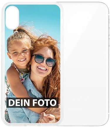 Personalisierte Handyhülle für Apple iPhone XR - Individuell selbst gestalten mit Foto und Text - Transparente Hülle aus Silikon