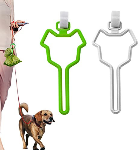 2 Pack Dog Poop Bag Holder for Leashes, Hands Free Waste Bag,Dog Traction Rope Dispenser Compatible Dog Accessories Pet Supplies for Leash Trash Dogs Walking Outdoor Waste Bag Measures