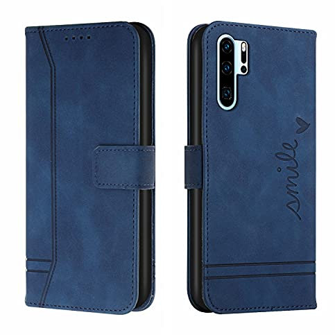 QIWEIQING Compatibili con Custodia Huawei P30 Pro, Cover Huawei P30 Pro, Flip Custodia Portafoglio Libro Pelle PU con Porta Carte e Funzione Supporto per Huawei P30 Pro Blue HX