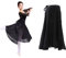AWOCAN Ballett-Wickelrock für Damen, lang, durchscheinend, Chiffon, Ballett, Wickelrock, Tanz, durchscheinender Rock, Chiffon, Sommer, Strand, hohe Taille, Schwarz , 34