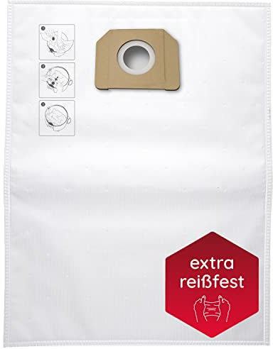 McFilter I 5 sacs d'aspirateur compatibles avec aspirateur Bosch GAS 35 L AFC, GAS 35 M AFC und GAS 35 L SFC+ I convient pour 2607432037 I en plus résistant aux déchirures I micropolaire