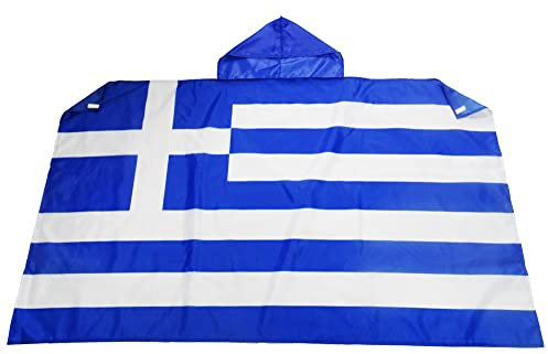 AZ FLAG Drapeau Grèce 150x90 cm - Cape Drapeau Grec 100% Polyester Avec Manches Intégrées - Body Flag 80g