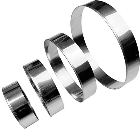 Lot de 4 Emporte Piece Rond 15,12,9.5,7.5cm - Decoupoir Patisserie Rond SET en métal pour former des biscuits,pâte d'amande (h-2.5cm-4pcs)