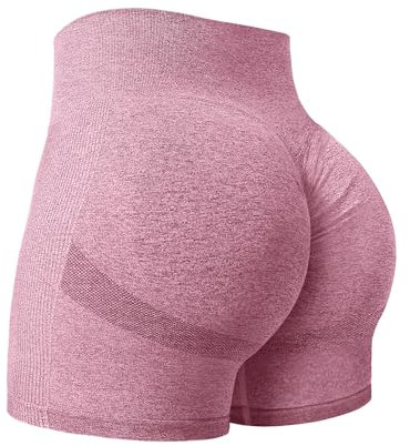Yiifit Damen Nahtlose Scrunch Lächeln Kontur Yoga Laufen Sport aktiv Übung Fitness-Shorts Wein Large