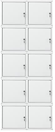 PROREGAL Mega Deal 10x Schließfachwürfel Cubic XL HxBxT 45x45x45cm Grau Schließfachschrank Metallspind Wertfachschrank Umkleideschrank 10 Fächer
