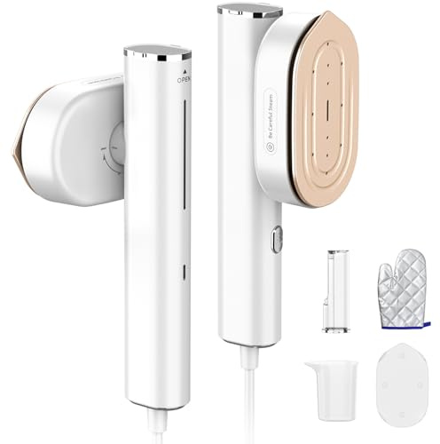 Hulmay - Vaporizador portátil para ropa, viaje, mini vaporizador y plancha, calentamiento rápido de 10 segundos, horizontal y vertical, 1200 W, eliminación de arrugas, vapor de ropa y plancha para