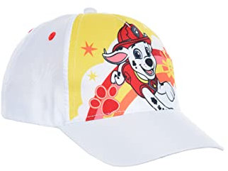 Paw Patrol Marshall Baseball-Cap Mütze Kappe Sommer-Hut, Farbe:Weiß, Größe:54