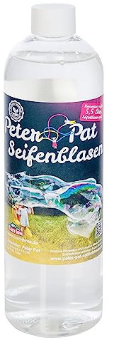 Peter Pat Wunderseifenblasenkonzentrat, 0,5 Liter Riesenseifenblasen Konzentrat mit Wow-Effekt, ergibt 5,5 Liter Seifenblasen Flüssigkeit