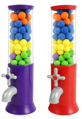 YOBRO Antique Faucet Candy Dispenser - 2 Pack Mini Snack Machine for Kids, Dry Food Dispenser with Retro Design, Fun & Functional Party Favors, Gifts for Boys, Girls & Family (Red & Blue)
