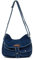 Syrads Denim Sac à bandoulière Style décontracté Léger Rétro Voyage Shopper Sac à main à bandoulière,Bleu foncé
