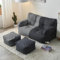 ShEyle Giant Sitzsackbezug, ohne Füllung Lazy Sitzsack Stuhlbezug Bean Bag Chair Cover Lazy Sofa Bean Bag Soft Toy für Outdoor & Indoor Gaming Entspannen 120x60cm,Light Gray+Dark Gray