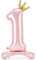 Folienballon 1. Geburtstag XXL Ballon 1 Hellrosa mit Standfuß selbststehend Ballon 1 Geburtstag Mädchen Kindergeburtstag Luftballon Zahl 1 Rosa mit goldener Krone, 84cm