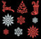 Weihnachtsdeko,Weihnachtsbaumschmuck 65 Set,Christmas Decorations für Weihnachtsdeko Innen&Christbaumschmuck&Weihnachtsbaum Deko,mit Schneeflocken&4 Modelle,Rot&Weiß