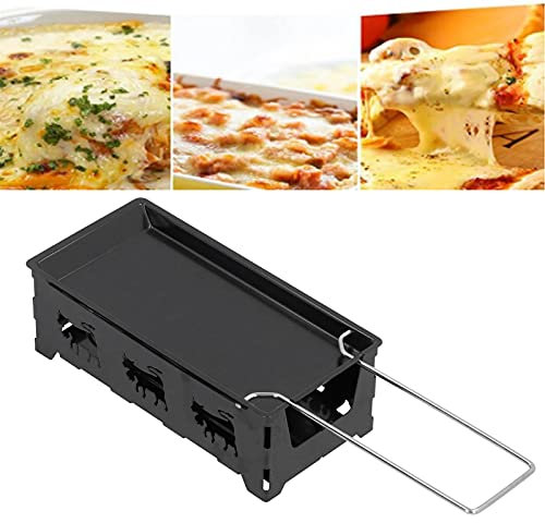 Topyond Raclette Cheese Melter Portable Small Non-Stick Cheese Oven with Bakeware Spatula Raclette Grill Suitable for Indoor Outdoor Use