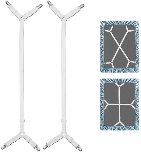 VIVIIHOO Correas tensoras ajustables para sábanas y sábanas bajeras ajustables para sábanas, colchones y sofás (2 unidades)