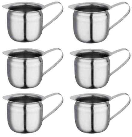 Lumenil Lot de 170 à 85 g – Pichets à crème en acier inoxydable, distributeur de crème en métal, distributeur de lait de restaurant, mini pichet à crème en acier inoxydable