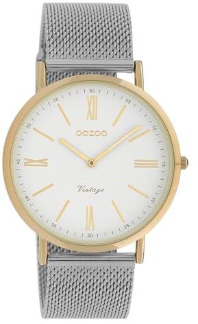 Oozoo Damen Armbanduhr Ultra Slim Analog Edelstahl Silber Gold UOC20066 Analoguhr