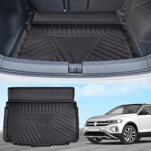 ECOZEN FÜR VW t ROC 2018-2025 3D kofferraumwanne,Anti Rutsch Schutzmatte,Allwetter untere Kofferraum, Innenmatte Kofferablage hohe Passform rutschfest VW T ROC Zubehör