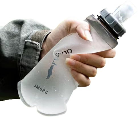 Running Soft Flask, 350ml TPU Hydration Water Bottle, Hydration Pack with Dust-Proof for Mountaineering, Jogging, Outdoor Adventure, Fitness, Cycling