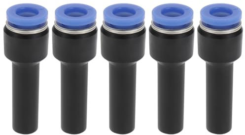 eMagTech 5Pcs Push Fit Stem Reducer 8mm to 6mm Push to Connect Plastic Plumbing Fitting 38.9x13.2mm for Various Gas Sources Various Pneumatic Systems