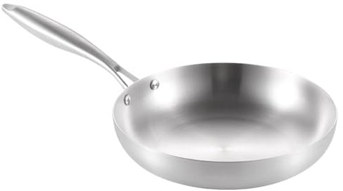 Sartén De Acero Inoxidable - Sartén Profunda, Sartén Profunda | Sartén Apta Para Horno,Utensilios De Cocina De Acero Inoxidable,Sartén De Acero Para Filetes Y Huevos