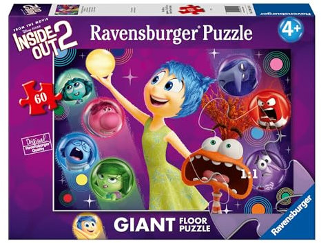 Ravensburger - Inside Out 2 Personaggi, Puzzle Bambini 4 anni, Puzzle 60 Pezzi, Regalini fine Festa Compleanno Bambini, Rompicapo 70x50cm