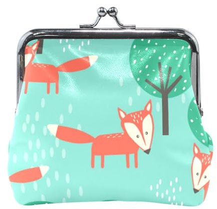 Mnsruu Porte-monnaie portable pour femmes et filles, joli renard de la forêt, mini porte-monnaie en cuir pour femmes et filles, cartes de crédit, clés, pièces de monnaie, casque, #04, Taille unique,