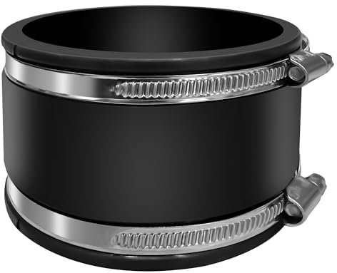 Editbar Manchon en caoutchouc flexible de 100 mm avec deux colliers de serrage en acier inoxydable, raccord de tuyau, manchon de réduction du bruit flexible pour ventilateur de tuyau, pour connecter