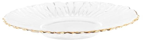 Zerodeko sous-Verre Verre Transparent Bord Doré Élégant Petite Assiette Snack Délicate Accessoire pour Tasses à Thé Design Minimaliste Et Esthétique Japonaise Polyvalent pour Table à Manger