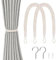 2 Pack Natural Cotton Rope Curtain Tiebacks Hand Knitted Curtain Ties Elegant Boho Style Decorative Drape Tie Backs for Home & Office Drapery (Beige)