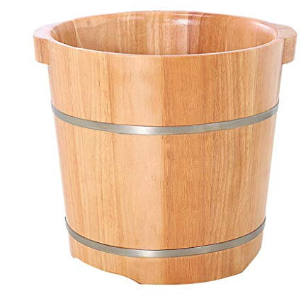 KGGKEUH Fußwanne, Massivholz-Ohrwaschbecken, Fußbad für Erwachsene, Fußeimer, Holzfass, Fußbad, Badewanne, Pediküre-Schüssel Thoughtful
