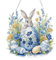 Lxmsja 5D Ostern Diamond Painting Anhänger, Kaninchen Diamond Painting Kinder Erwachsene, Hängende Ornament Bastelset Set für Erwachsene Geschenk Mädchen 7 8 9 10 11 Jahre, Ostergeschenke Kinder