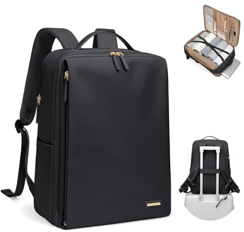 GOLF SUPAGS Elegante Zaino per Laptop da Donna Approvato Dalla Compagnia Aerea Perfetto per il Lavoro, l'università e i Viaggi Zaino Multifunzionale Casual Adatto a Notebook da 17,3 Pollici (Nero)