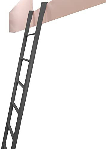 WLCGYD Hochbett Leiter Nur Etagenbettleiter, Kletterleiter Für Erwachsene Und Kleine, Hochbett-Trittleiter Mit Ersatzhaken, 150 170 cm(Black,1.65m/65 inch)
