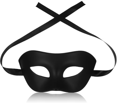 UKCOCO Venezianische Halbmaske Schwarz – Schlichte Gesichtsmaske für Karneval, Halloween & Maskenball – für Damen und Herren